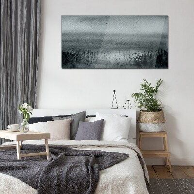 Tableau imprimé sur verre Paysage gris-rocheux et brumeux