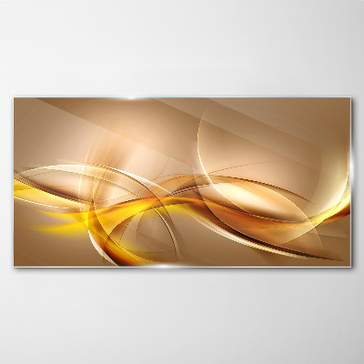 Tableau photo sur verre Vagues dorées de l'abstraction
