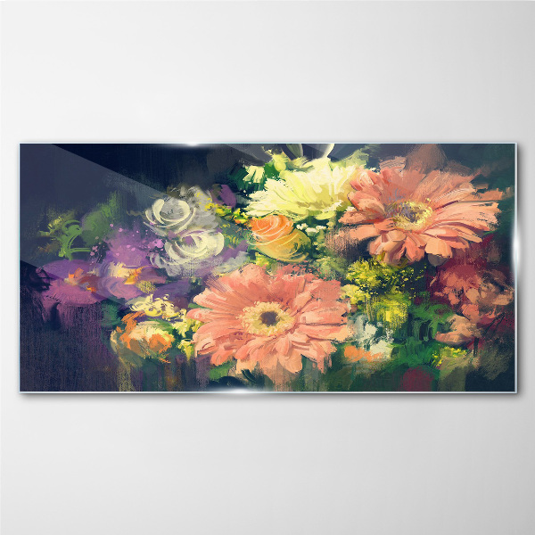 Tableau sur verre Une explosion florale de couleurs