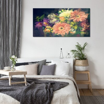 Tableau sur verre Une explosion florale de couleurs