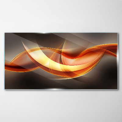 Tableau imprimé sur verre Vagues dynamiques de couleurs chaudes