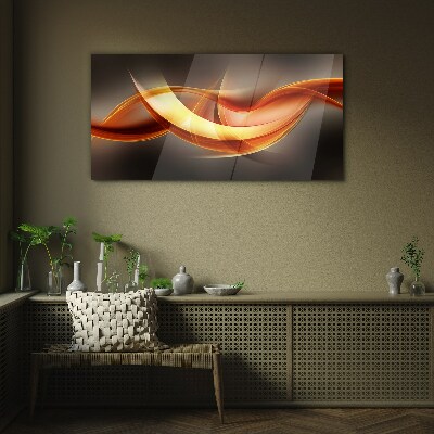 Tableau imprimé sur verre Vagues dynamiques de couleurs chaudes