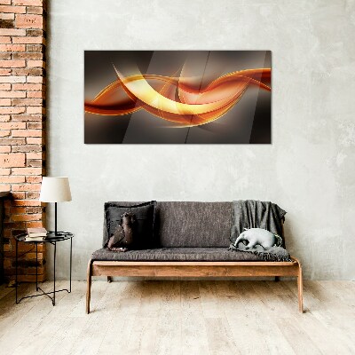 Tableau imprimé sur verre Vagues dynamiques de couleurs chaudes