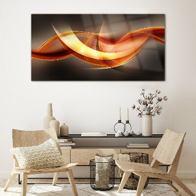 Tableau imprimé sur verre Vagues dynamiques de couleurs chaudes