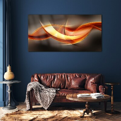 Tableau imprimé sur verre Vagues dynamiques de couleurs chaudes