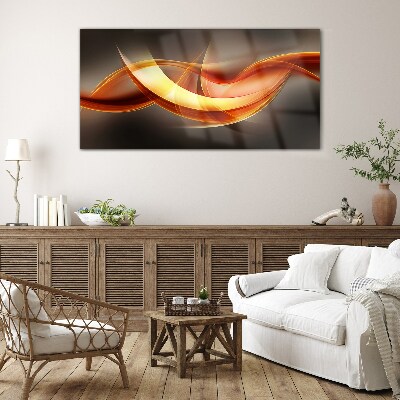 Tableau imprimé sur verre Vagues dynamiques de couleurs chaudes