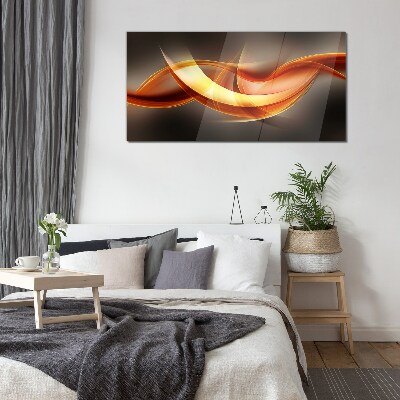 Tableau imprimé sur verre Vagues dynamiques de couleurs chaudes