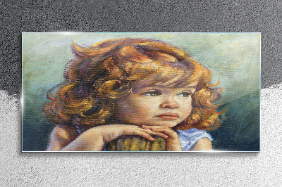 Tableau verre imprimé Une fille réfléchie aux cheveux roux