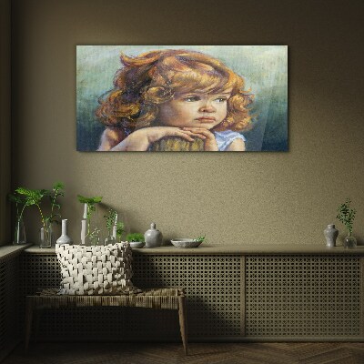 Tableau verre imprimé Une fille réfléchie aux cheveux roux