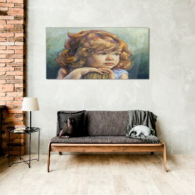 Tableau verre imprimé Une fille réfléchie aux cheveux roux