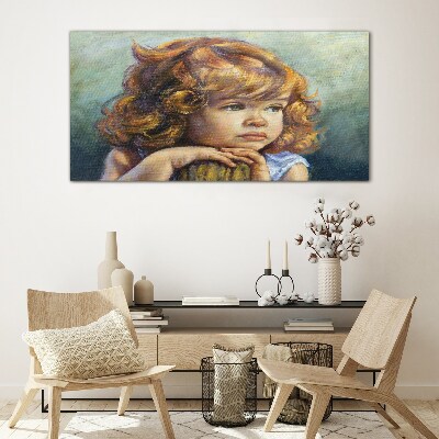 Tableau verre imprimé Une fille réfléchie aux cheveux roux