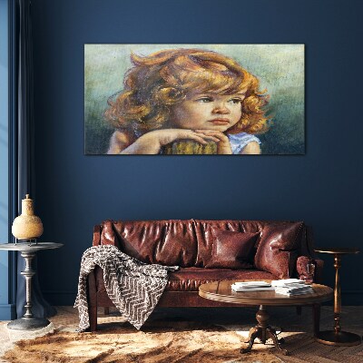 Tableau verre imprimé Une fille réfléchie aux cheveux roux