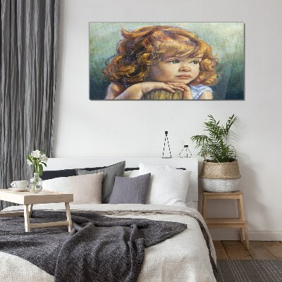 Tableau verre imprimé Une fille réfléchie aux cheveux roux