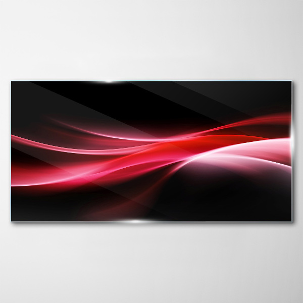 Tableau en verre Vagues dynamiques de rouge et de noir