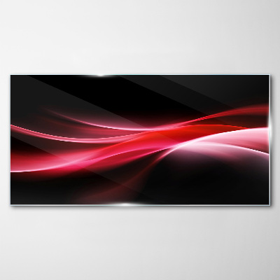 Tableau en verre Vagues dynamiques de rouge et de noir