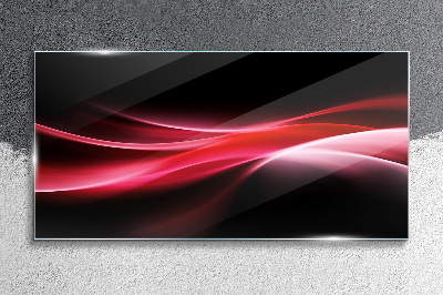 Tableau en verre Vagues dynamiques de rouge et de noir