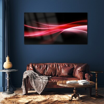 Tableau en verre Vagues dynamiques de rouge et de noir