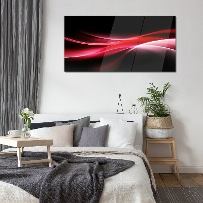 Tableau en verre Vagues dynamiques de rouge et de noir