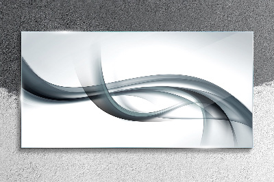 Tableau sur verre Des vagues dans des tons de gris
