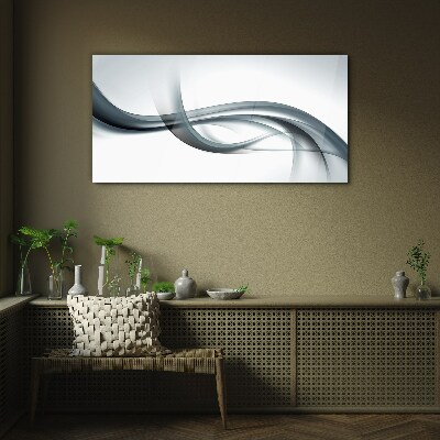 Tableau sur verre Des vagues dans des tons de gris