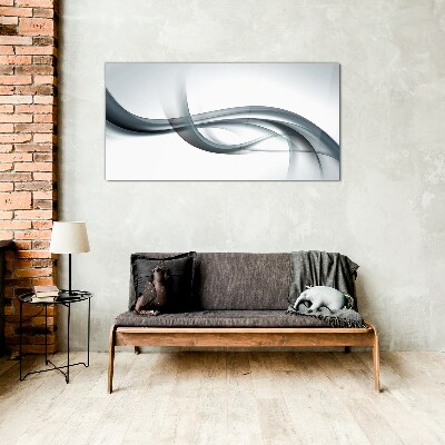 Tableau sur verre Des vagues dans des tons de gris