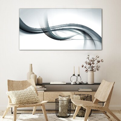 Tableau sur verre Des vagues dans des tons de gris