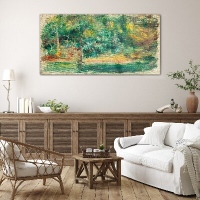 Tableau en verre Paysage verdoyant dans la lumière d'été