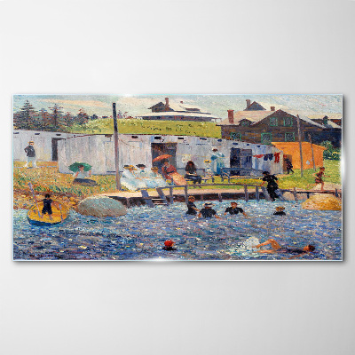 Tableau verre imprimé Une journée d'été au lac