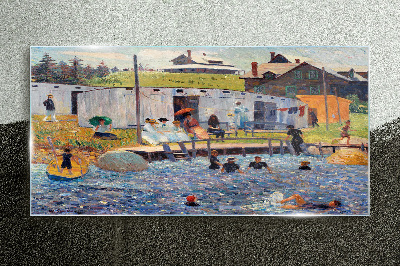 Tableau verre imprimé Une journée d'été au lac