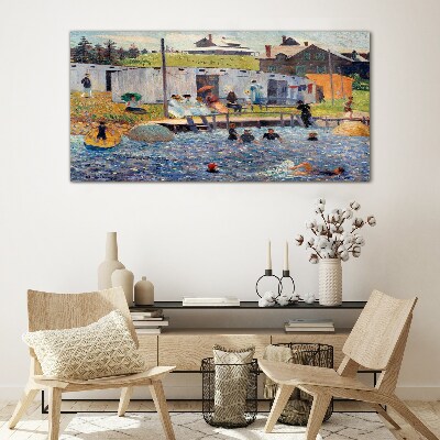 Tableau verre imprimé Une journée d'été au lac