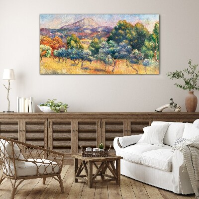 Tableau en verre Paysage de montagne coloré