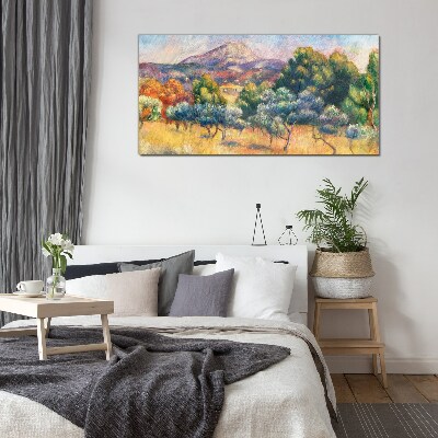 Tableau en verre Paysage de montagne coloré