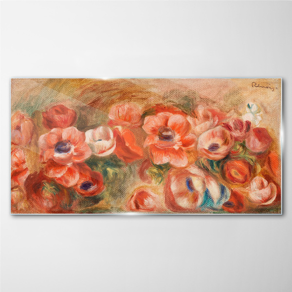 Tableau sur verre Un paysage floral aux tons roses