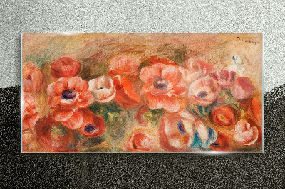 Tableau sur verre Un paysage floral aux tons roses