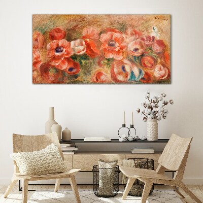 Tableau sur verre Un paysage floral aux tons roses