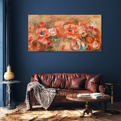 Tableau sur verre Un paysage floral aux tons roses