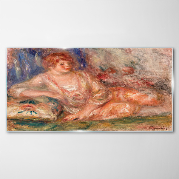 Tableau photo sur verre Un moment de calme avec des fleurs en arrière-plan