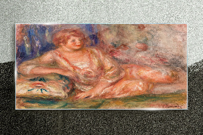 Tableau photo sur verre Un moment de calme avec des fleurs en arrière-plan