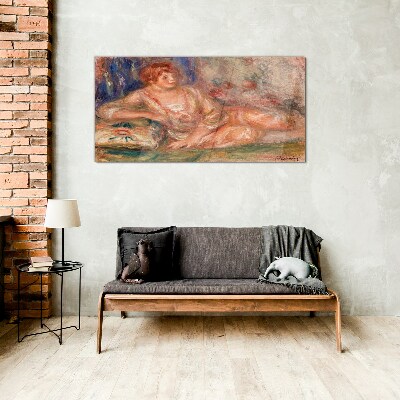 Tableau photo sur verre Un moment de calme avec des fleurs en arrière-plan