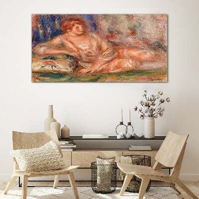 Tableau photo sur verre Un moment de calme avec des fleurs en arrière-plan