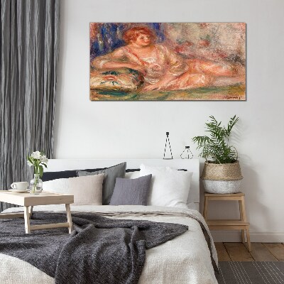 Tableau photo sur verre Un moment de calme avec des fleurs en arrière-plan