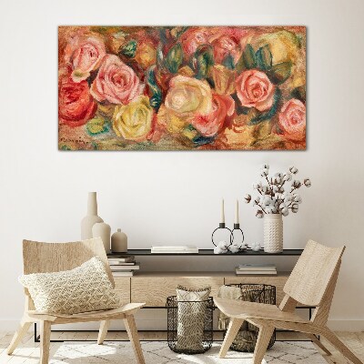 Tableau sur verre Bouquet de roses