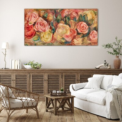 Tableau sur verre Bouquet de roses