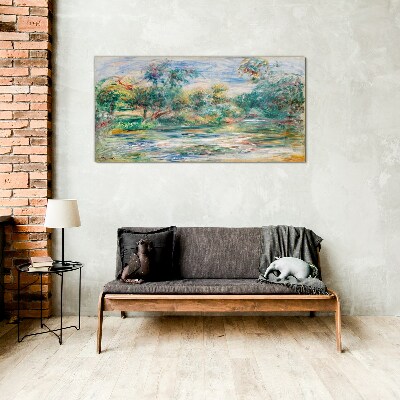Tableau imprimé sur verre Paysages d'été aux couleurs pastel
