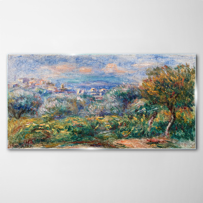 Tableau verre imprimé Paysage avec des oliviers