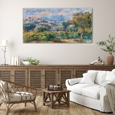 Tableau verre imprimé Paysage avec des oliviers