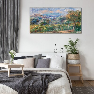 Tableau verre imprimé Paysage avec des oliviers