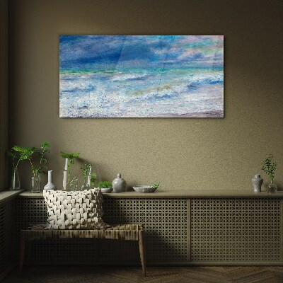 Tableau photo sur verre Mer calme dans le bleu