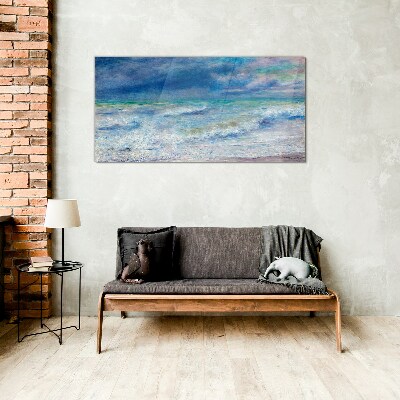 Tableau photo sur verre Mer calme dans le bleu