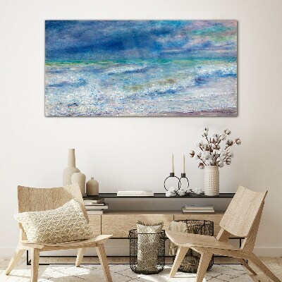 Tableau photo sur verre Mer calme dans le bleu